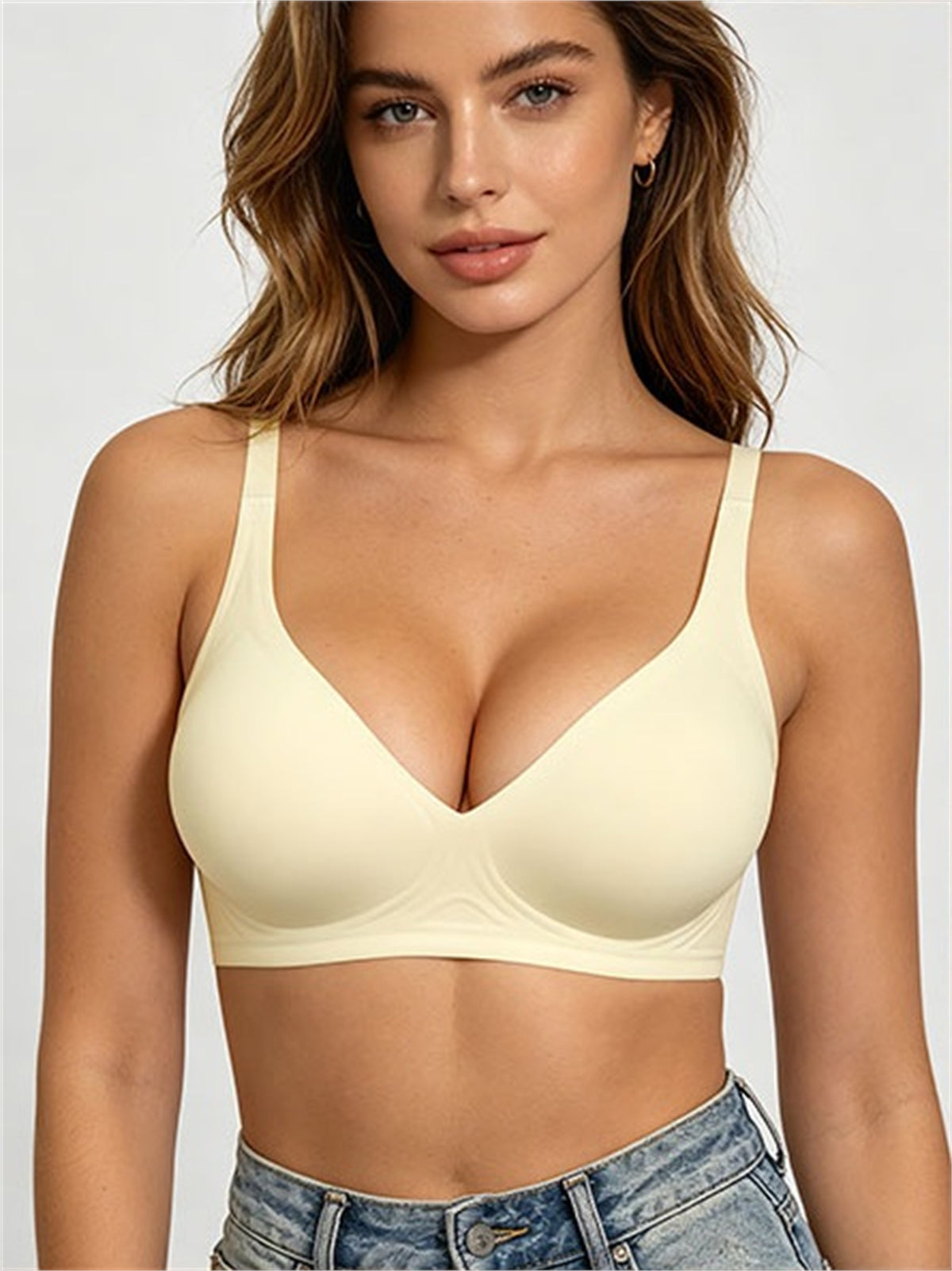 Deep V Wireless Bra